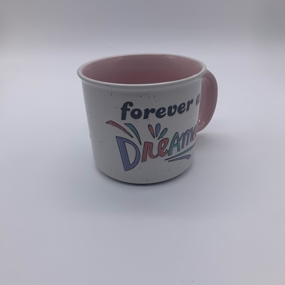 Good Day 16 Oz White & Speckled Coffee Mug “FOREVER A DREAMER “ Pink Inferior - Picture 3 of 8